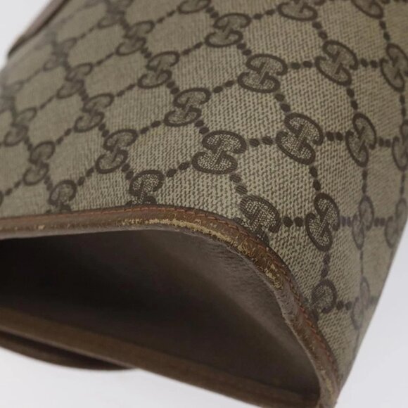 GUCCI GG Supreme Web Sherry Line Clutch Bag PVC Beige Red 89 01 031 Auth 123291 - Picture 11 of 16